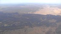 Zdjęcie lotnicze spalonej doliny rzeki Ełk